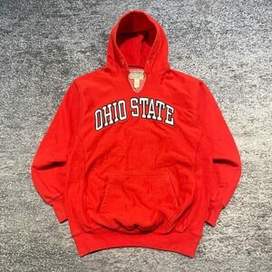 Ohio State Buckeyes Hoodie Sweatshirt Steve And Barry's Mens Large Red Vintage